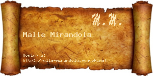 Malle Mirandola névjegykártya